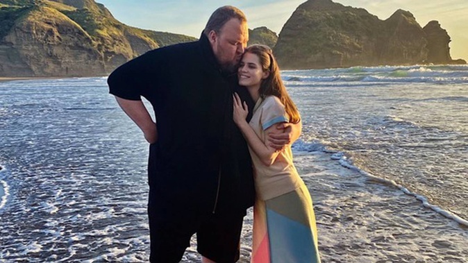 Kim Dotcom and wife Liz Dotcom at Piha in Auckland. Photo / Supplied