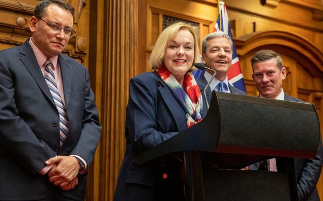 Judith Collins announces her new caucus. (Photo / NZ Herald)