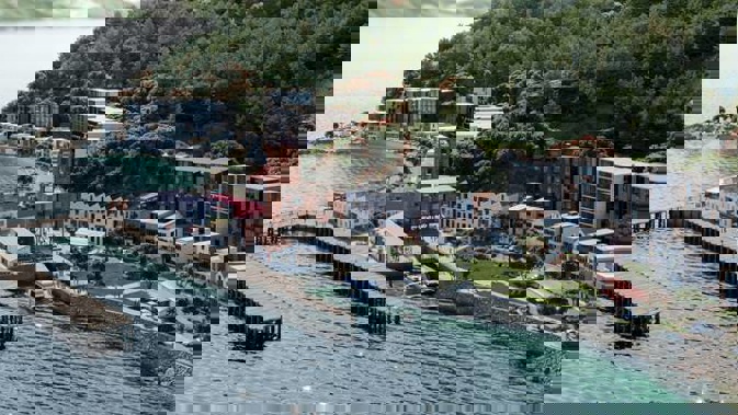 An artist's impression of an aerial view of the once proposed development of Shelly Bay. Photo / Supplied