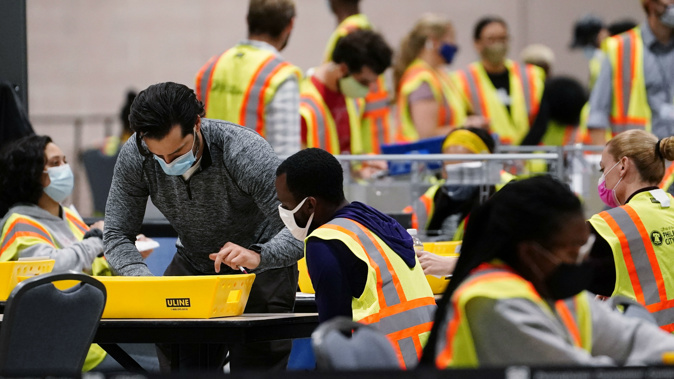 Vote counting in Philadelphia, one of the main sources of electoral fraud claims. (Photo / AP)