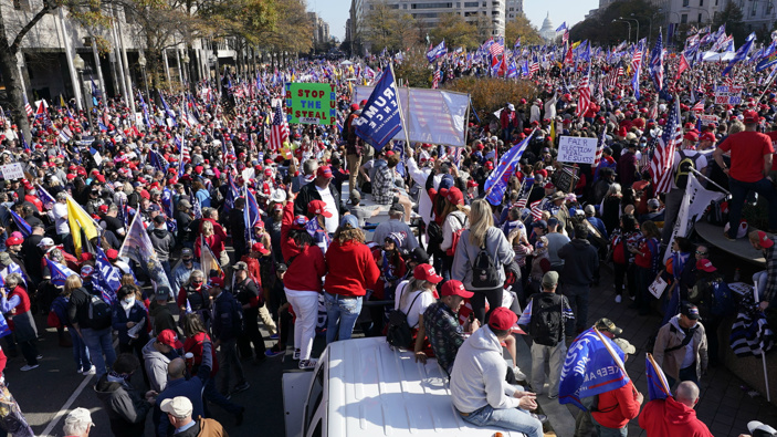 Supporters of President Donald Trump rally at Freedom Plaza in Washington. (Photo / AP)