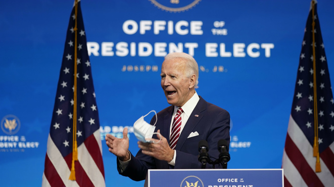 President-elect Joe Biden speaks about economic recovery. (Photo / AP)