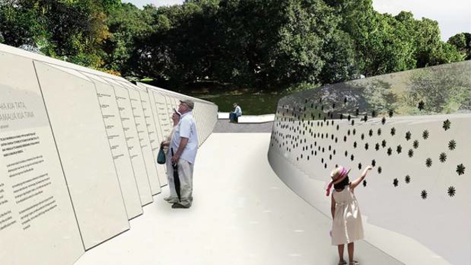 The proposed memorial in Dove Myer Robinson Park. (Photo / Supplied)