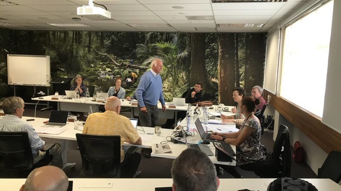 Former NRC deputy chairman John Bain delivers his resignation at the council's Maōri constituencies meeting last month. (Photo / Susan Botting)