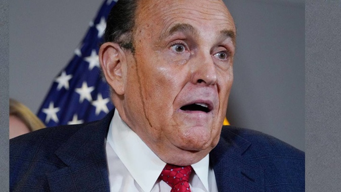 Former Mayor of New York and lawyer for President Donald Trump Rudy Giuliani, speaks during a news conference at the Republican National Committee headquarters. Photo / AP