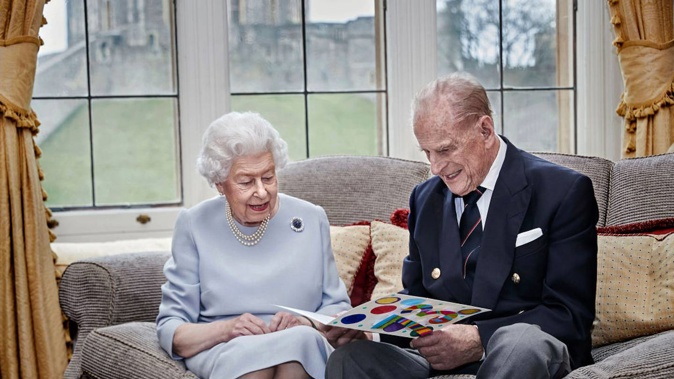 The royal family have released a new photo to mark the Queen and Prince Philip's 73rd wedding anniversary. Photo / Chris Jackson via Getty Images