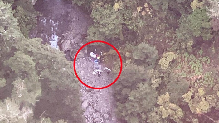 The teens were rescued by the Lowe Corporation Rescue Helicopter after getting into trouble in the Ruahine Ranges Photo / Lowe Coporation Rescue Helicopter