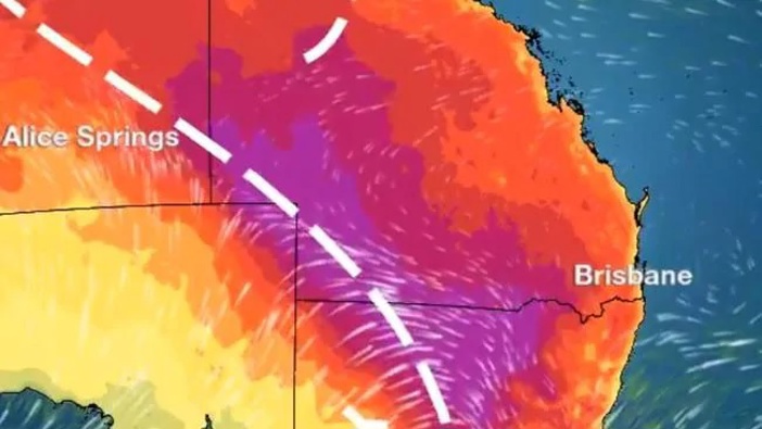 The heatwave is set to continue in southern Queensland and northern NSW this week. Picture: Bureau of MeteorologySource:Supplied