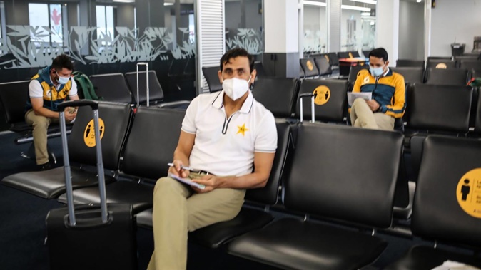 A picture posted to Twitter of the Pakistan Cricket team arriving in Christchurch on November 24 for their New Zealand tour. Photo / Supplied