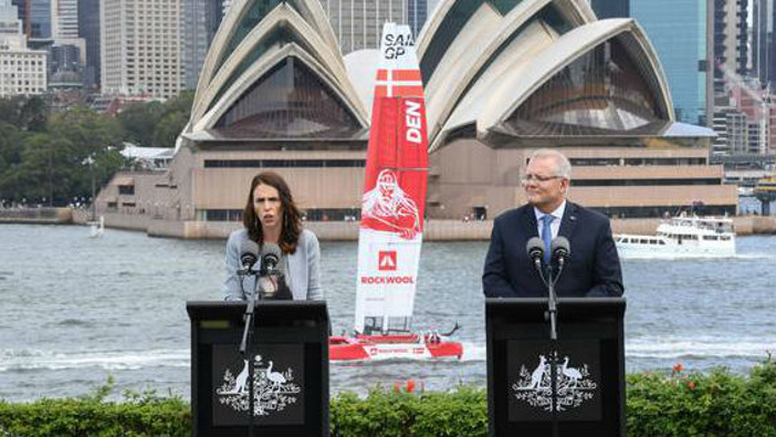 Jacinda Ardern and Scott Morrison. (Photo / Getty)