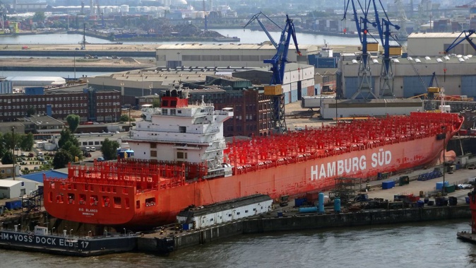 The Rio Blanco container ship is owned by AP Moller Singapore Pte Ltd.