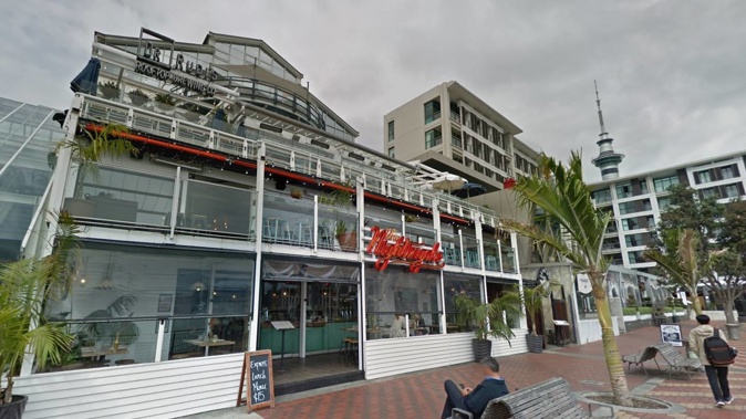 Police say a firearm was discharged into the foyer ceiling at Dr Rudi's in the Auckland viaduct. Photo / Google
