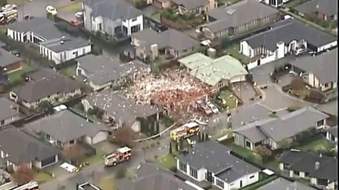 Scene of a serious gas explosion in the suburb of Northwood in Christchurch. Photo / File
