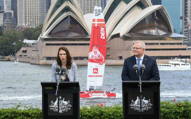 Jacinda Ardern and Scott Morrison. (Photo / Getty)