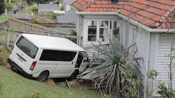 The crash occurred at about 9.30am on Great North Road in Avondale. Photo / Michael Craig