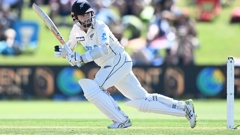 New Zealand captain Kane Williamson batting. New Zealand Black Caps v Pakistan. International Test match cricket. Bay Oval, Tauranga. Photo / Getty Images.