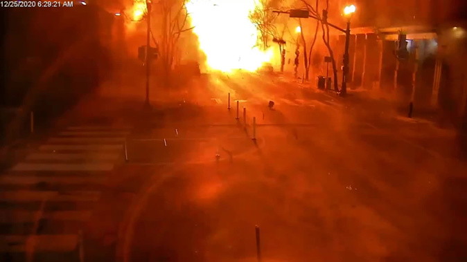 New video released by Police Sunday shows a fireball engulf 2nd Ave the moment the RV exploded Friday morning.