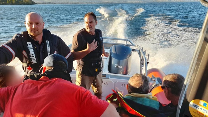 Coastguard Rotorua Lakes volunteers rushed to rescue a father and daughter after being thrown from their jetski on Lake Rotorua on Boxing Day. Photo / NZ Coastguard