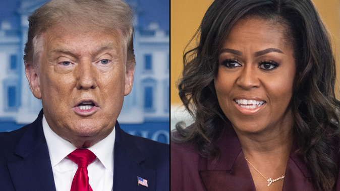 Donald Trump and Michelle Obama. (Photo / CNN)