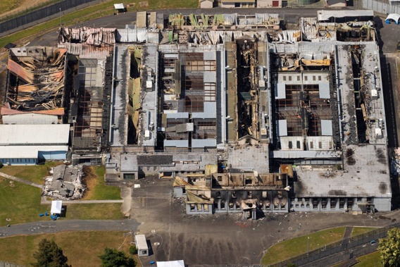 The aftermath of the damage to Waikeria Prison. Photo / Brett Phibbs