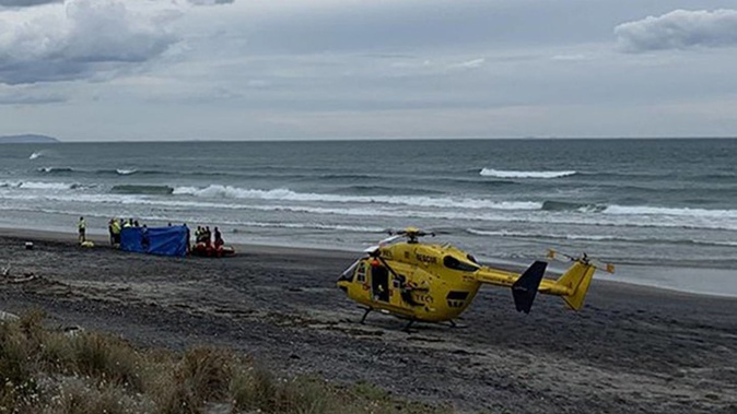Emergency services rushed to Waihi Beach just after 5pm on Thursday. Photo / Tadhg Stopford