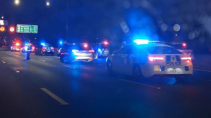 The scene of a wst Auckland police chase overnight. Photo / Hayden Woodward