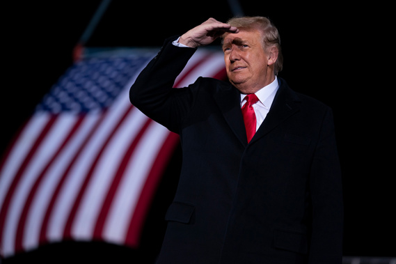 President Donald Trump speaking at a campaign rally earlier this week. (Photo / Getty)