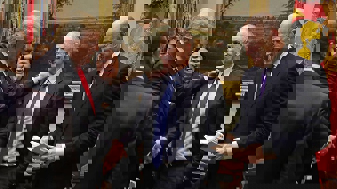 US President Donald Trump (left) calls White House Director of Strategic Initiatives Chris Liddell (centre). Photo / Supplied