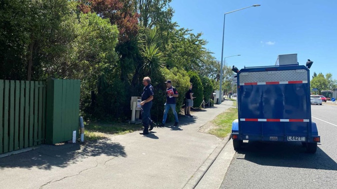 Police are at a property in Papanui where a body has been found. Photo / Anna Leask