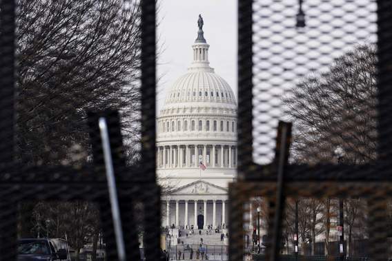 Security surrounds the U.S. Capitol in Washington ahead of the inauguration. (Photo / AP)