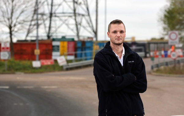 James Howells at the Newport Amenity Centre and landfill site. Howells accidentally threw out a bitcoin fortune and hopes to dig it up.