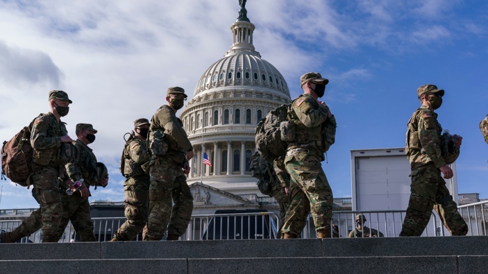 National Guard troops reinforce security around the U.S. Capitol ahead of the inauguration of President-elect Joe Biden. (Photo / AP)