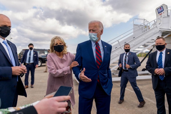 Jill Biden with her husband Joe Biden. Photo / AP