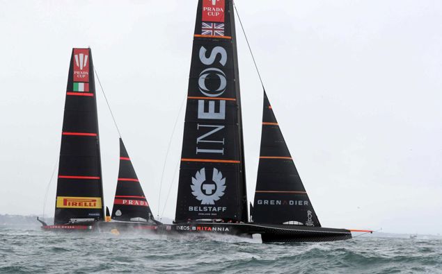 Ineos Team UK in action against Luna Rossa. Photo / Michael Craig