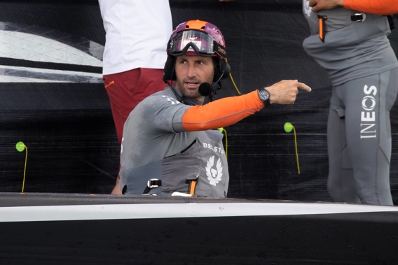 Sir Ben Ainslie onboard Ineos Team UK's 'Britannia'. Photo / Brett Phibbs.