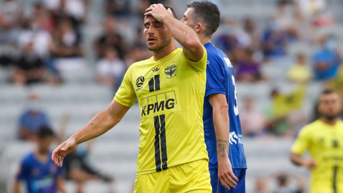 Tomer Hemed of the Phoenix dejected after a missed chance. Photo / Photosport