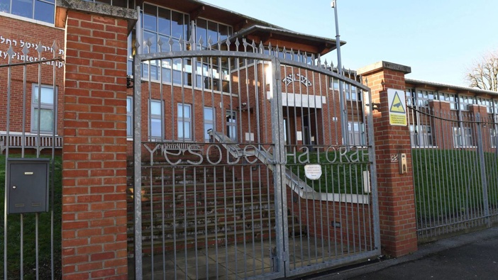The wedding was held at a north London school whose principal died from the coronavirus last year. Photo / AP