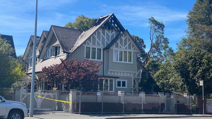 The house which was significantly damaged' by a fire in Christchurch. Photo / George Heard