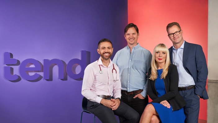 Tend clinical director Dr. Mataroria Lyndon, chief product officer Josh Robb and co-founders and co-chief executives Cecilia and James Robinson. Photo / Supplied