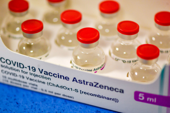 Vials of the AstraZeneca Plc and the University of Oxford. (Photo / Getty)
