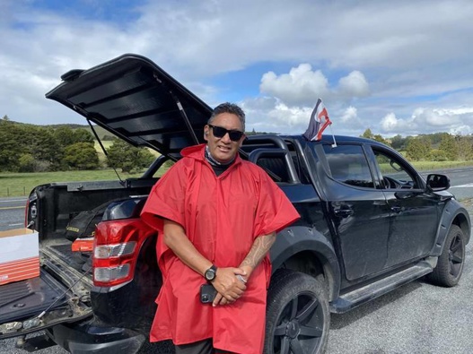 Former MP Hone Harawira organised the Far North Covid-19 checkpoint. Photo / Talei Anderson of RNZ