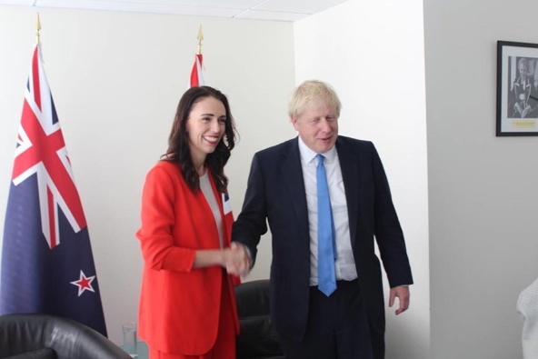 Prime Minister Jacinda Ardern and UK Prime Minister Boris Johnson in New York in September 2019 Photo / Pool