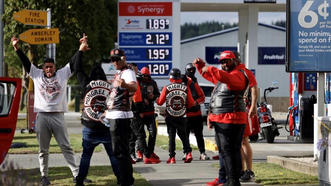 The Mighty Mongrel Mob Barbarian MC - a motorcycle chapter offshoot of New Zealand's biggest gang - descended on Christchurch for a national hui over the weekend. Photo / George Heard
