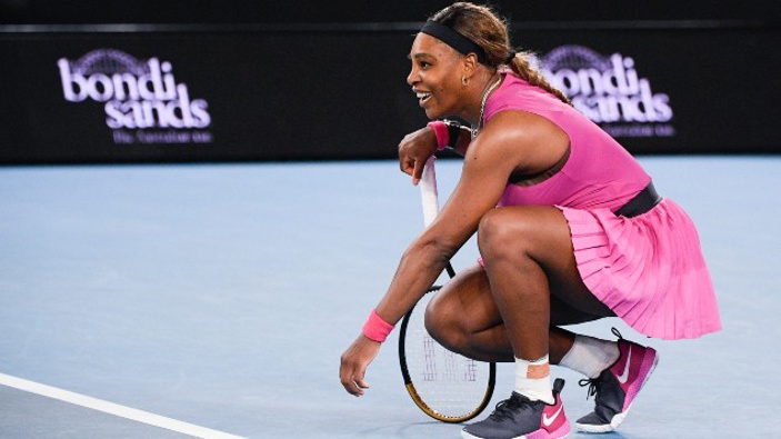 United States' Serena Williams reacts after defeating compatriot Danielle Collins during a tuneup event ahead of the Australian Open tennis championships in Melbourne. (Photo / AP)