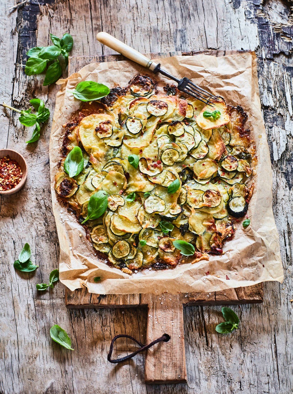 Free form potato and courgette pie. Photo / supplied
