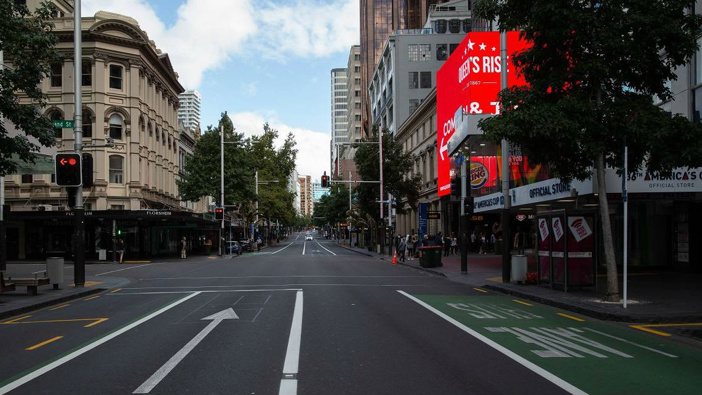 Queen Street in lockdown during the first lockdown. (Photo / NZ Herald)