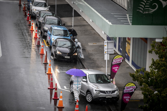A Henderson Covid-19 testing station. (Photo / NZ Herald)