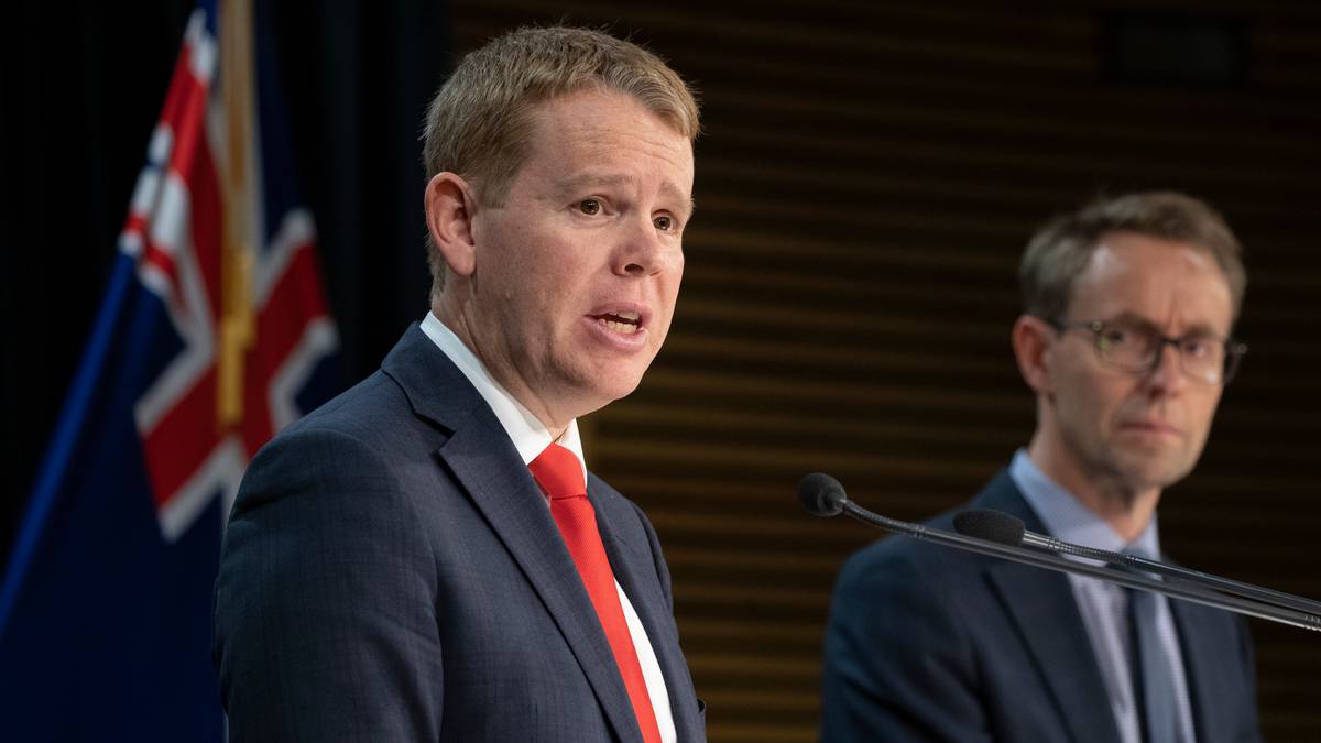 Chris Hipkins and Ashley Bloomfield. (Photo / NZ Herald)