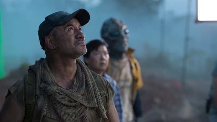 Temuera Morrison with co-star Ken Jeong in Occupation: Rainfall. (Photo / Supplied)