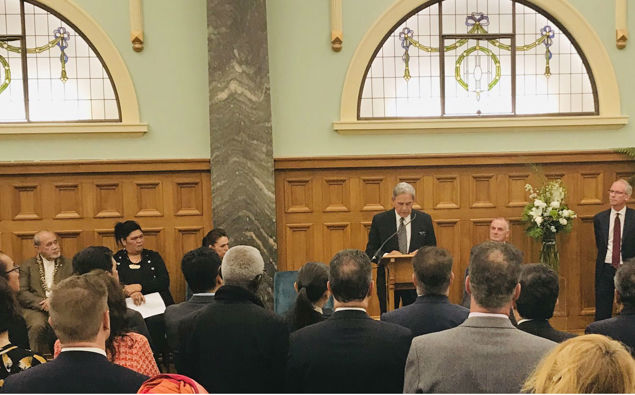Winston Peters' farewell. (Photo / Barry Soper)